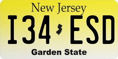 NJ license plate I34ESD