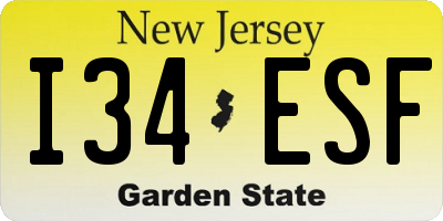 NJ license plate I34ESF