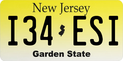 NJ license plate I34ESI