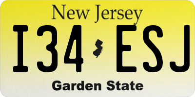NJ license plate I34ESJ