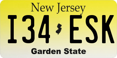 NJ license plate I34ESK