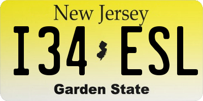 NJ license plate I34ESL
