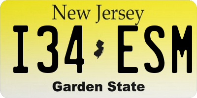 NJ license plate I34ESM