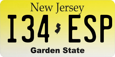 NJ license plate I34ESP