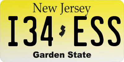 NJ license plate I34ESS