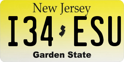 NJ license plate I34ESU