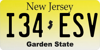 NJ license plate I34ESV