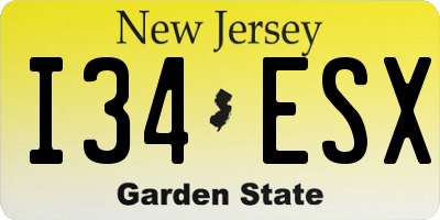 NJ license plate I34ESX