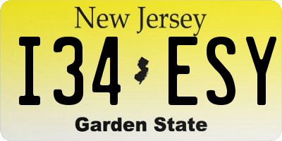 NJ license plate I34ESY