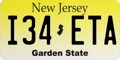 NJ license plate I34ETA