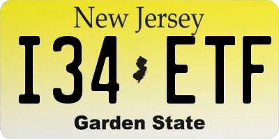 NJ license plate I34ETF