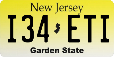 NJ license plate I34ETI