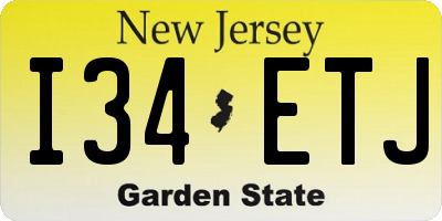 NJ license plate I34ETJ