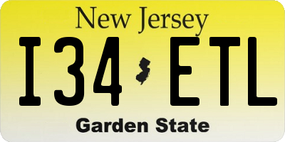 NJ license plate I34ETL