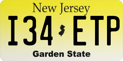 NJ license plate I34ETP