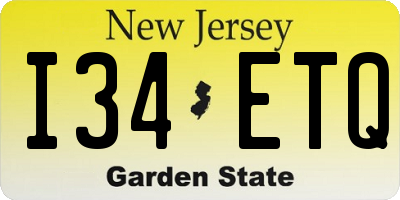 NJ license plate I34ETQ