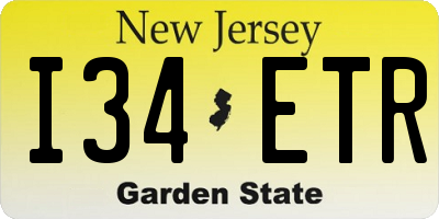 NJ license plate I34ETR