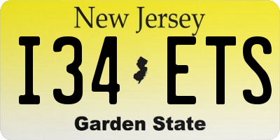 NJ license plate I34ETS