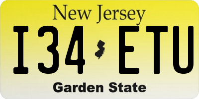 NJ license plate I34ETU