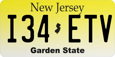 NJ license plate I34ETV