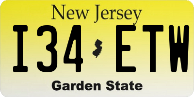 NJ license plate I34ETW