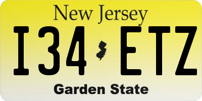 NJ license plate I34ETZ