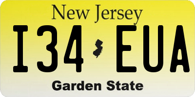 NJ license plate I34EUA