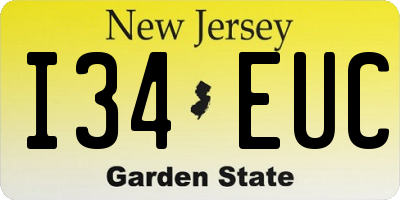 NJ license plate I34EUC