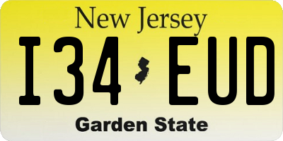NJ license plate I34EUD