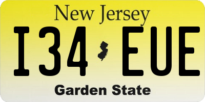 NJ license plate I34EUE
