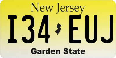 NJ license plate I34EUJ
