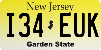 NJ license plate I34EUK