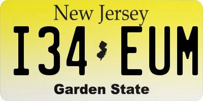 NJ license plate I34EUM