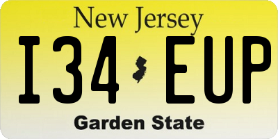 NJ license plate I34EUP