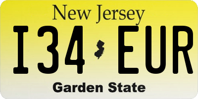 NJ license plate I34EUR