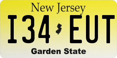 NJ license plate I34EUT