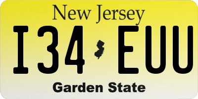 NJ license plate I34EUU