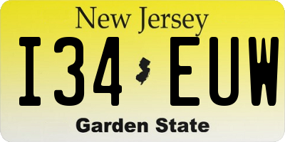 NJ license plate I34EUW