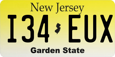 NJ license plate I34EUX
