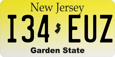 NJ license plate I34EUZ