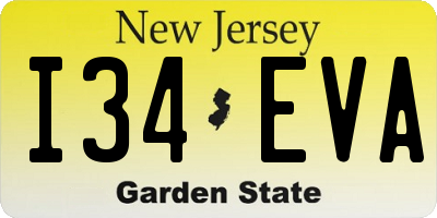 NJ license plate I34EVA
