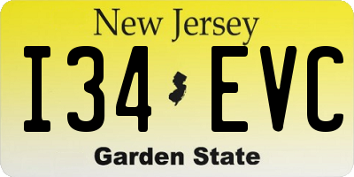 NJ license plate I34EVC