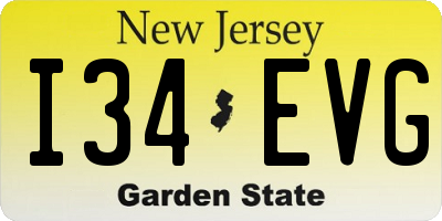 NJ license plate I34EVG