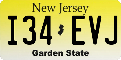 NJ license plate I34EVJ