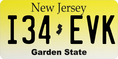 NJ license plate I34EVK