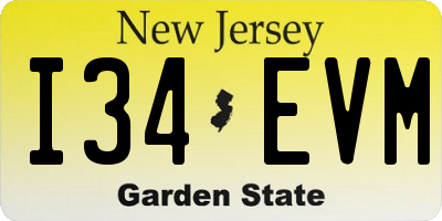 NJ license plate I34EVM
