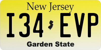 NJ license plate I34EVP