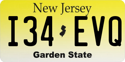 NJ license plate I34EVQ