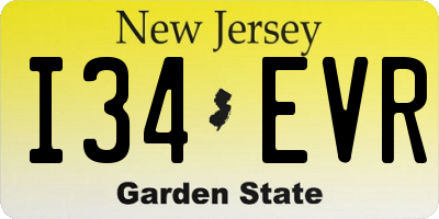 NJ license plate I34EVR