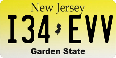 NJ license plate I34EVV